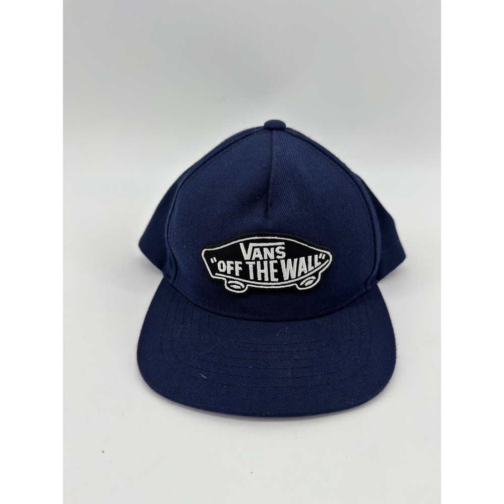 Vans Off The Wall Snapback Hat Navy Blue Skateboard